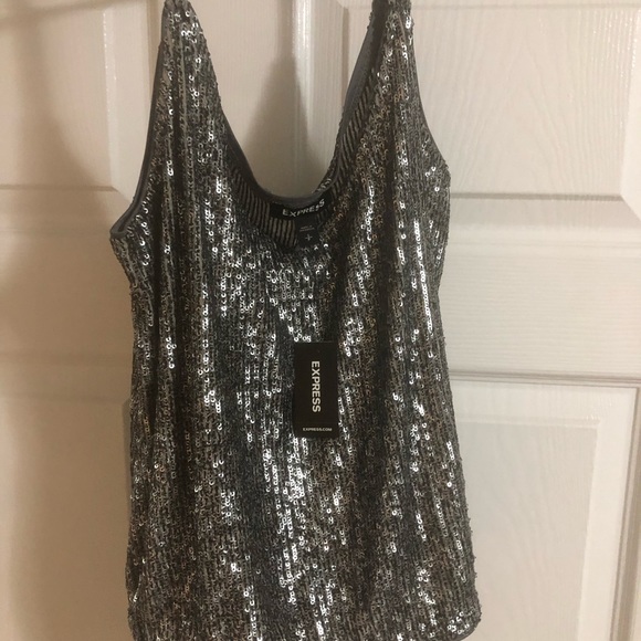 Express sequined sleeveless top - Picture 3 of 3